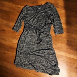 Isabel Maternity by Ingrid & Isabel Charcoal 3/4 length Sleeve Wrap Dress